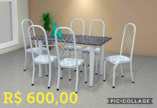 Mesa grantio 6 cadeiras por 600,00 - Foto 2