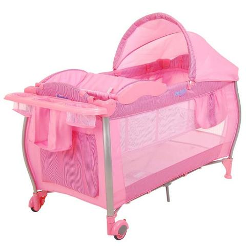 Berço desmontável rosa
