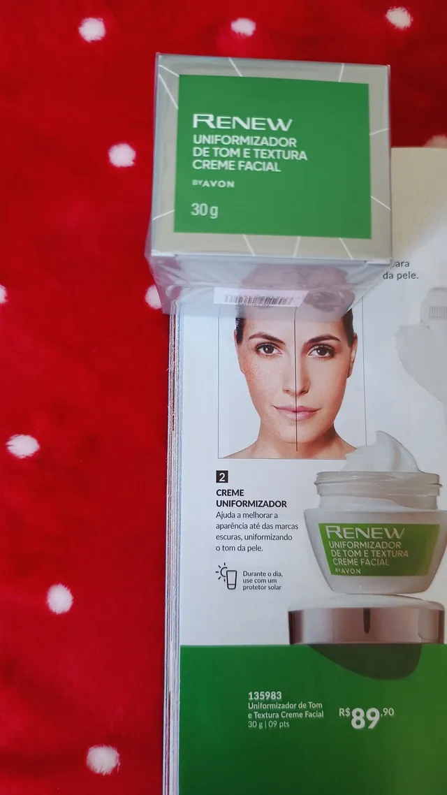 Avon - Renew Creme Facial Uniformizador Tom E Textura - 30g