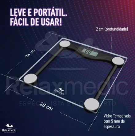 Balança Corporal Digital Relaxmedic Body Fit - Black Friday! Alta Precisão e Estilo - Foto 4