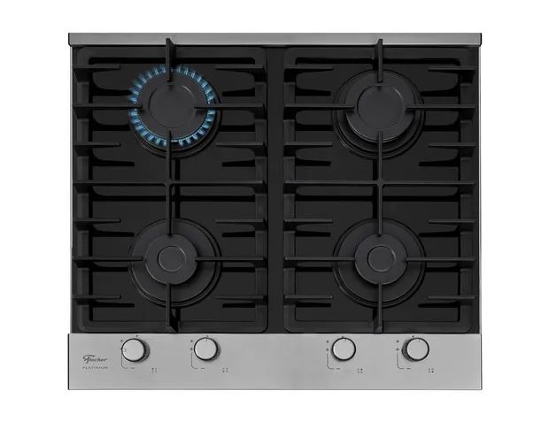 Cooktop a Gás Fischer 4 Bocas Platinium com Trempe de ferro fundido Mesa Vidro Bivolt - Foto 3