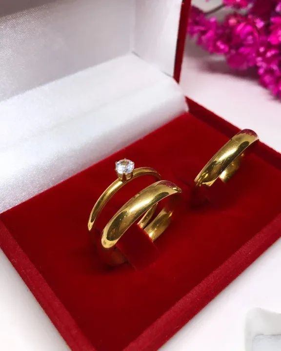 alianças banhadas a ouro  - Foto 4