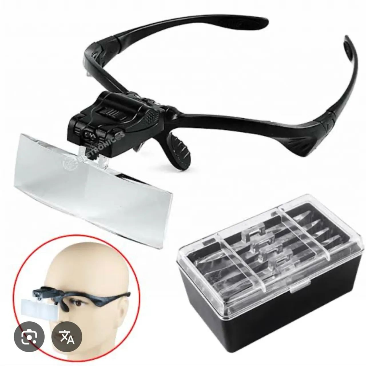 Óculos de aumento para trabalho 5 lentes.
