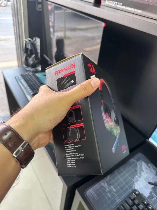 Headset Gamer Redragon Ares Preto e Vermelho P2 com Microfone - H120 - Foto 5