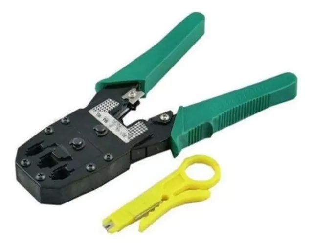 Alicate Crimpar Conector RJ45 Rj11 + Brinde 2 conector e 2 capa p/ conector - Foto 3