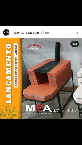 Fogão portátil de 2 bocas - M&A Churrasqueiras - Foto 3