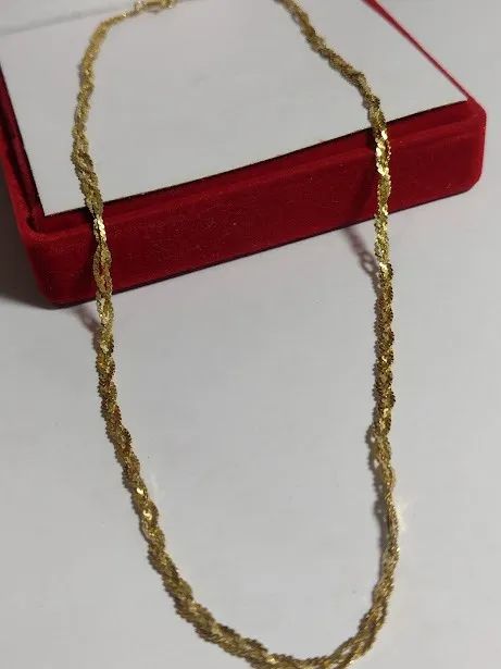 Gargantilha 3 fios Torcidinha em Ouro 18 Kilaltes 5.80 Gramas 40 Cm 3 mm  - Foto 4