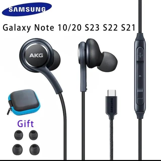 Fone Tipo C Samsung com fio akg + case