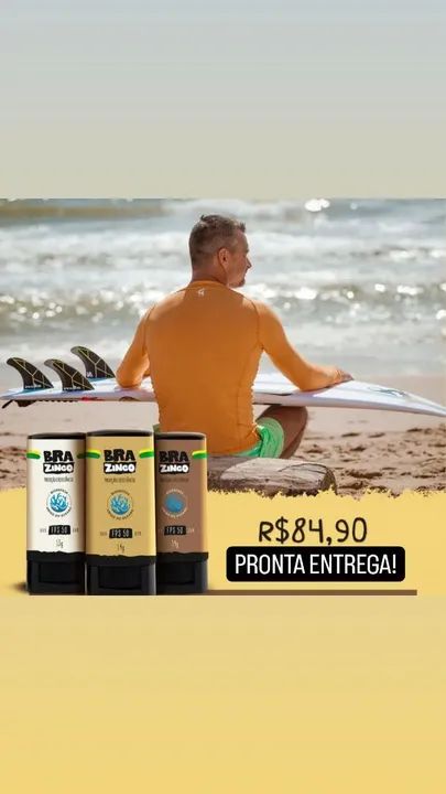Protetor Solar Bra Zinco FPS 50 - Novo - Foto 5