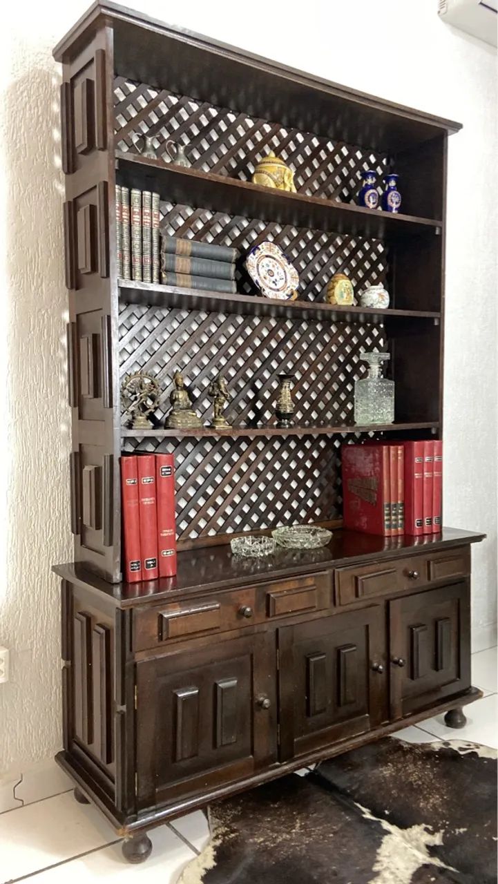 Estante Cristaleira Madeira Maciça  - Imbuia