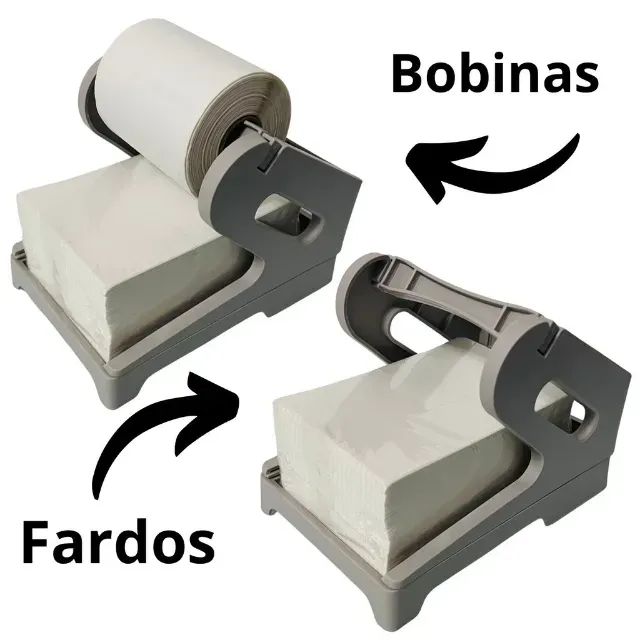 Suporte para Etiquetas térmicas Compatível Com Rolo ou Resma 100x150 mm - Cor Cinza