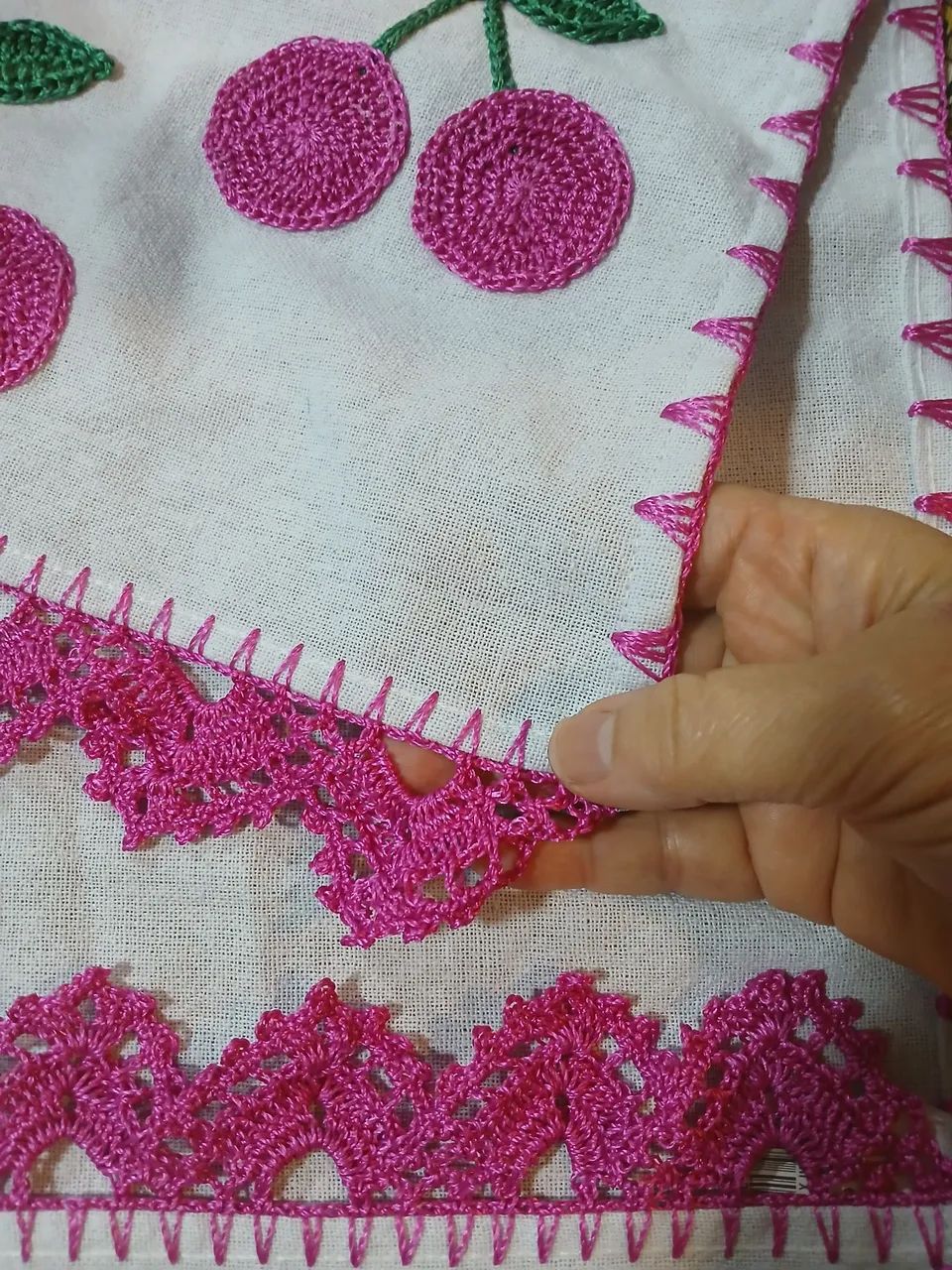 Pano Prato CROCHÊ branco 45×71cm - Foto 2