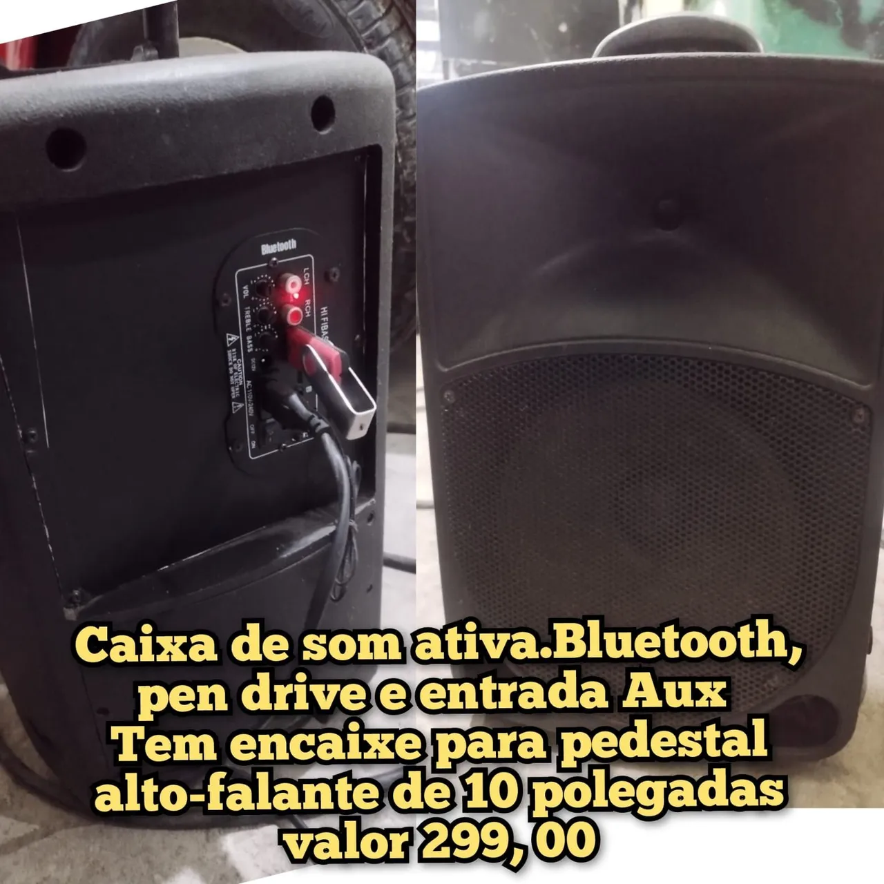 Caixa de Som Ativa Bluetooth 10 Polegadas