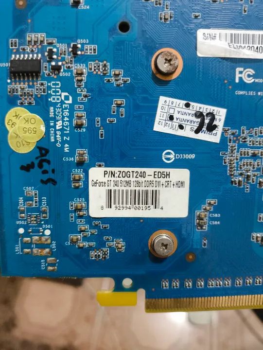 Placa de Vídeo GeForce GT 240 512mb 128bits HDMI PCI-e 2.0 - Foto 4