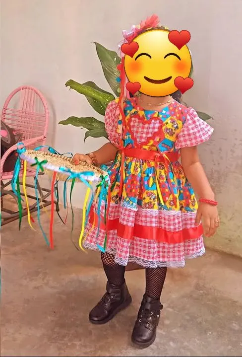 Vestido luxo Infantil Festa Junina