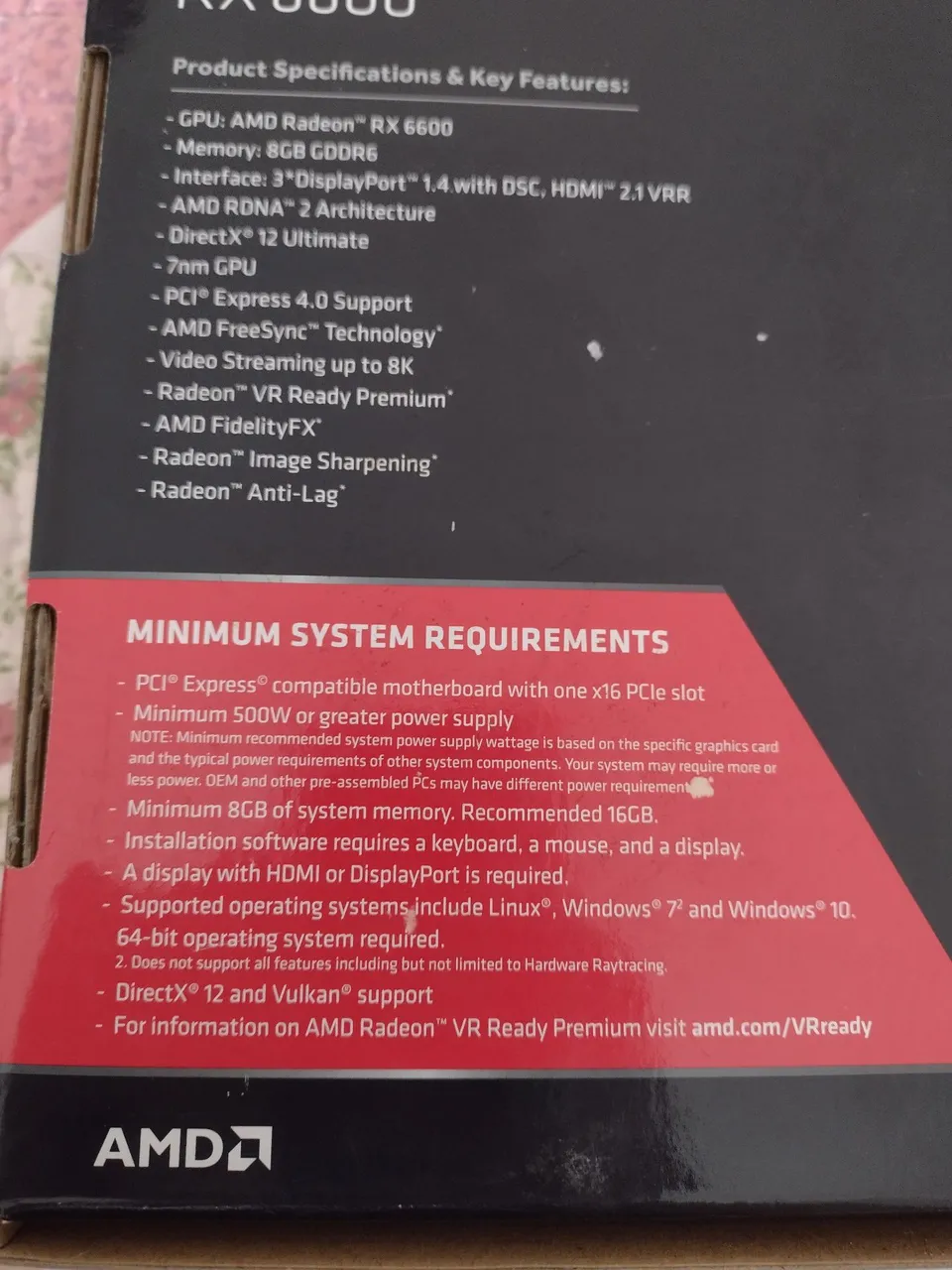 Placa de Vídeo AMD Radeon RX 6600