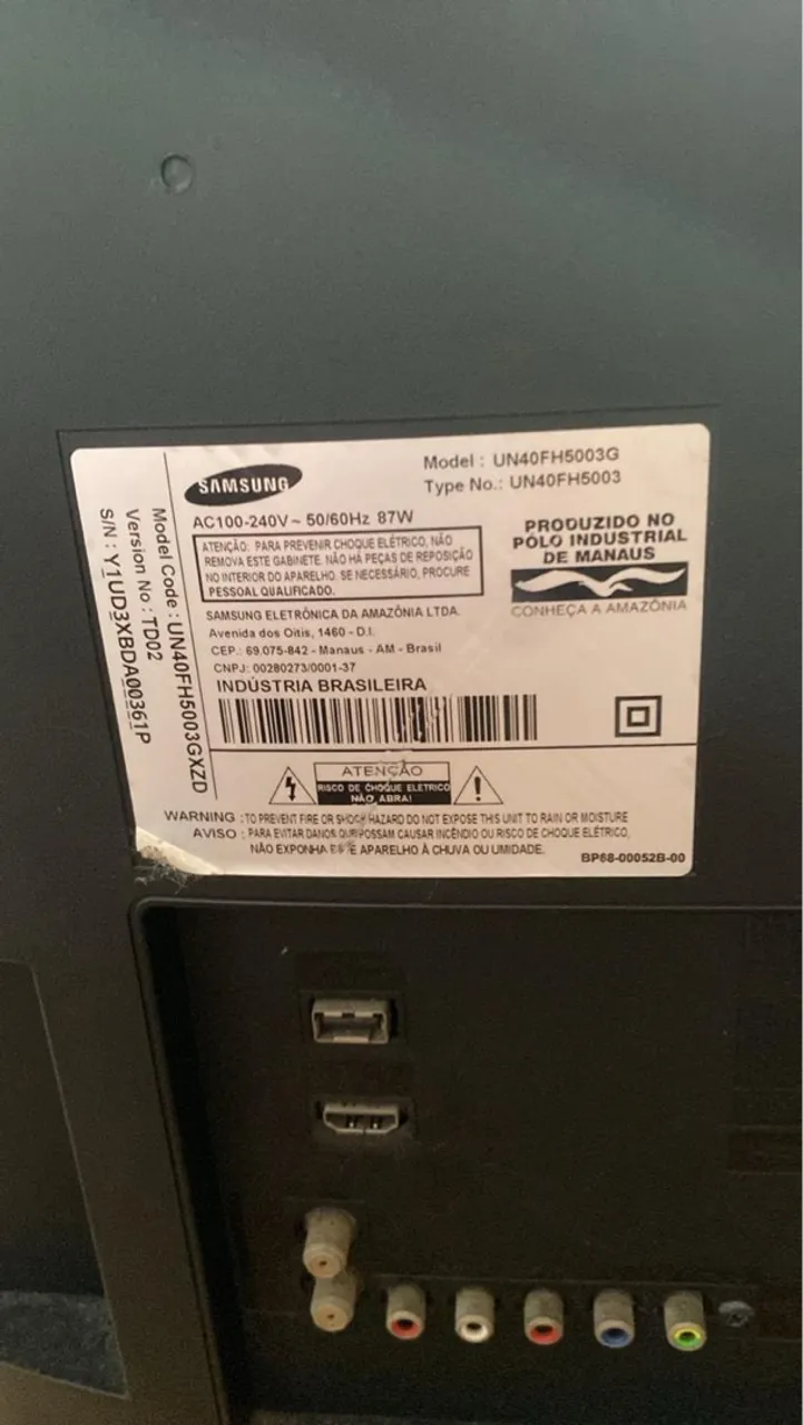 TV Samsung 40 polegadas - retirada para peças
