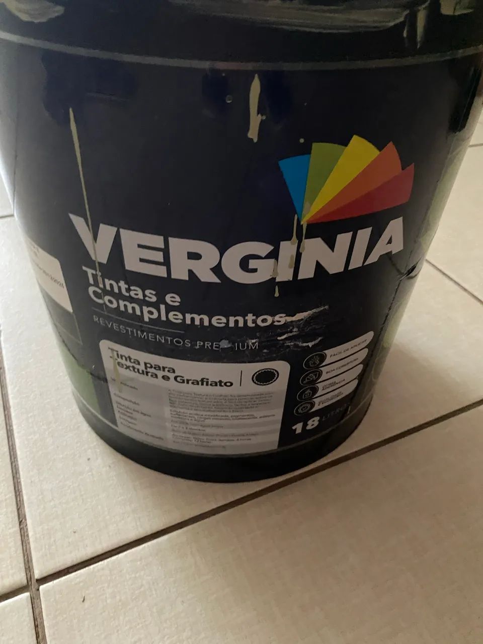 Tinta 18 litros na cor concreto 