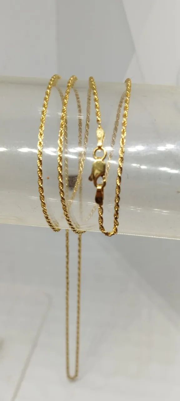 Colar Torcido Ouro 18k -63cm