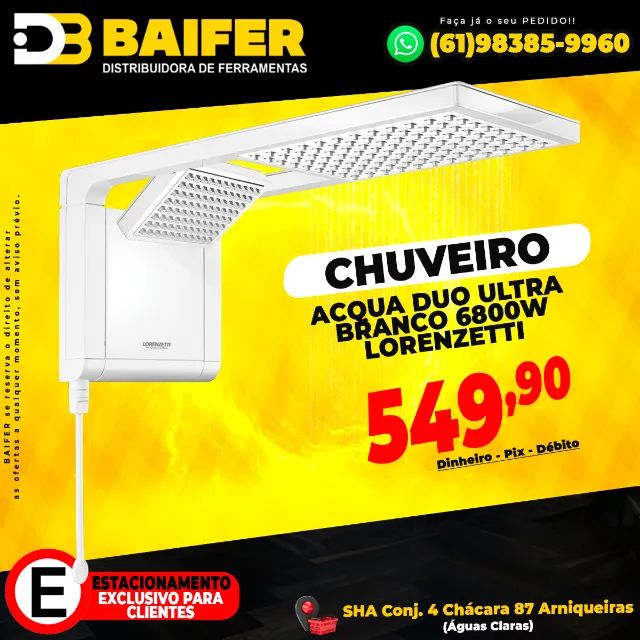 Chuveiro Acqua Duo Ultra Branco 6800w Lorenzetti