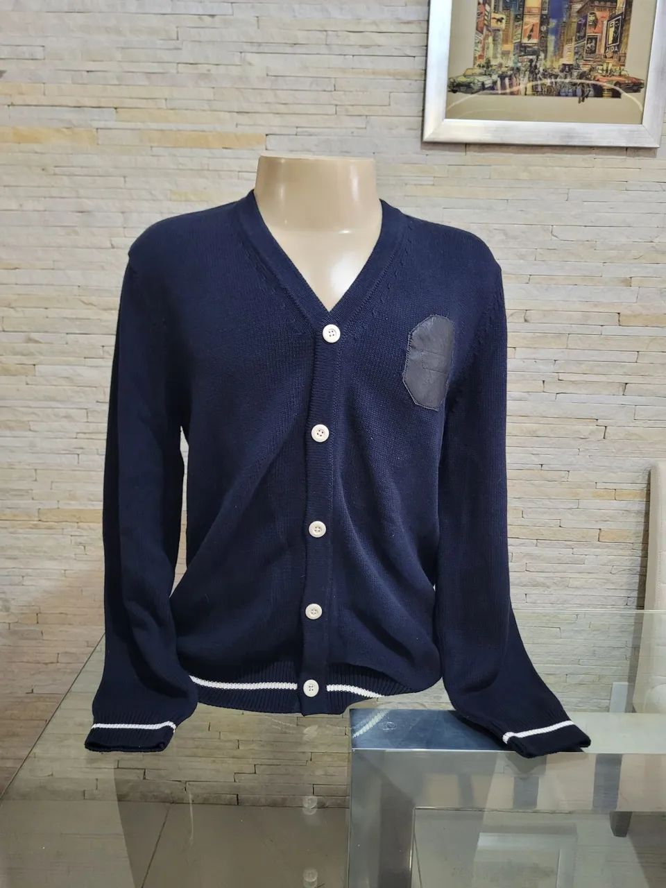 Cardigan masculino com botões 
