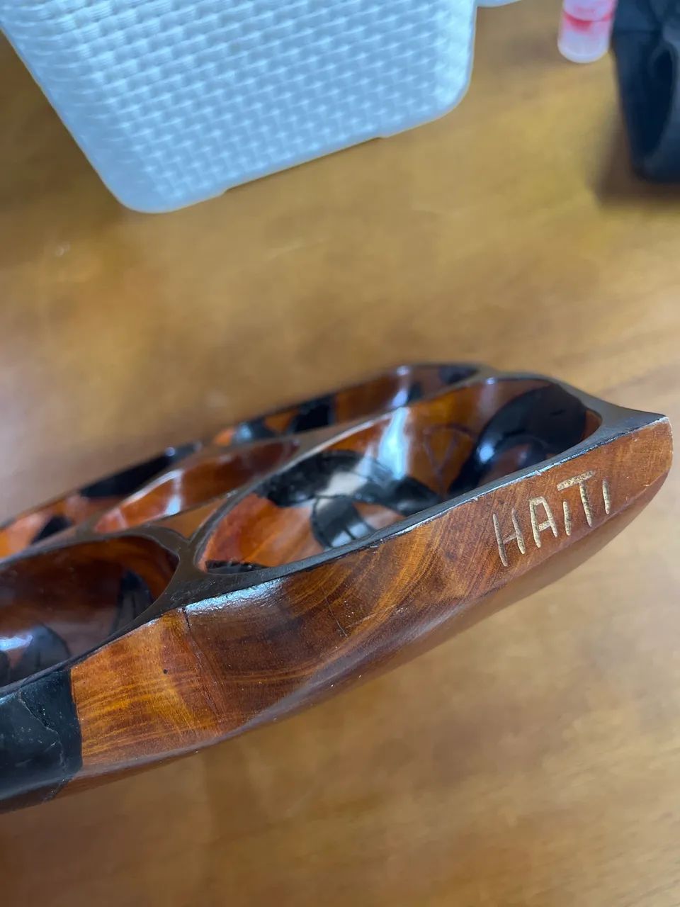 Porta petiscos de madeira maciça  - Foto 3