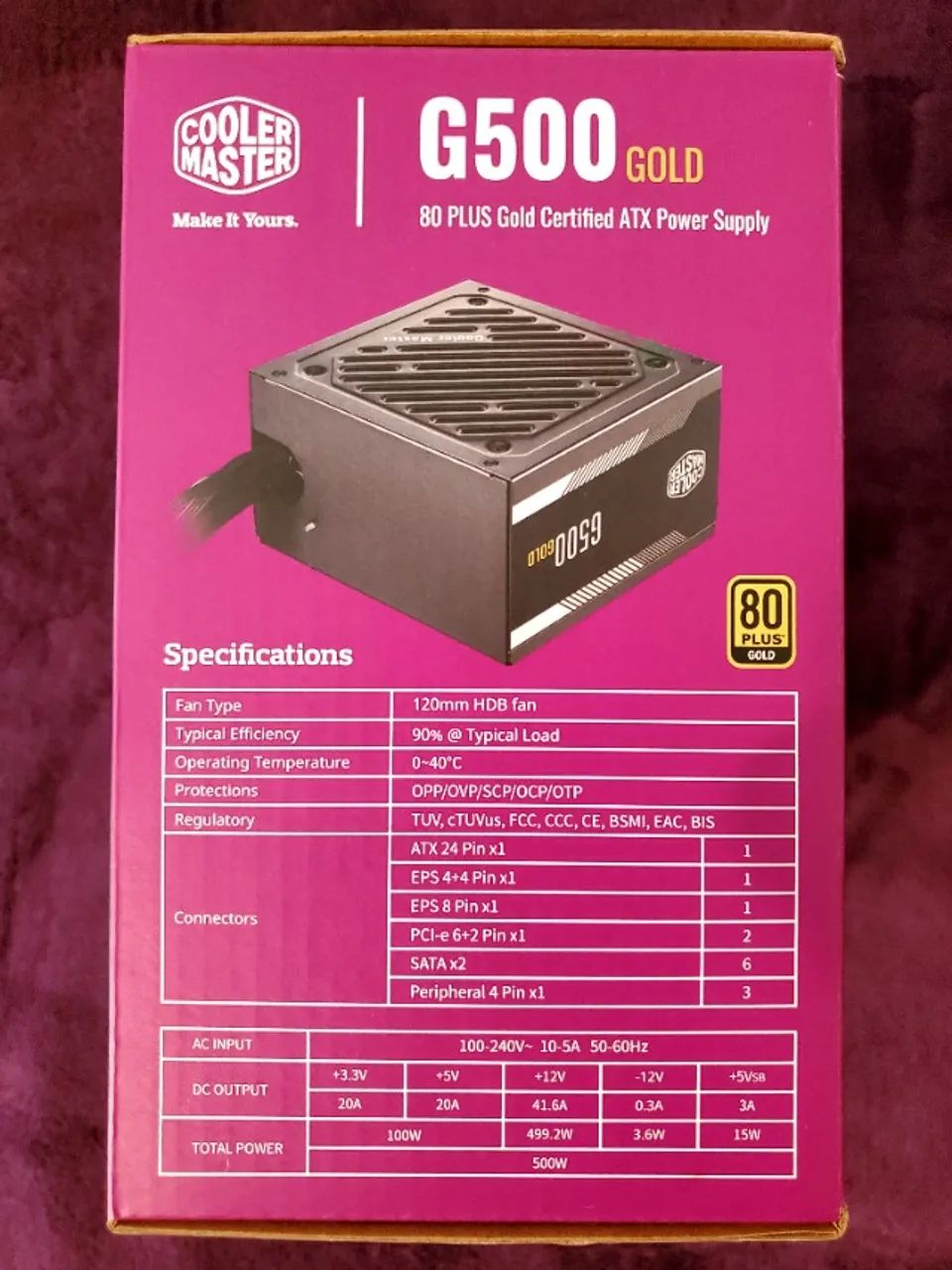Fonte para computador gamer G500 Gold (certificado 80 plus gold) - Foto 5
