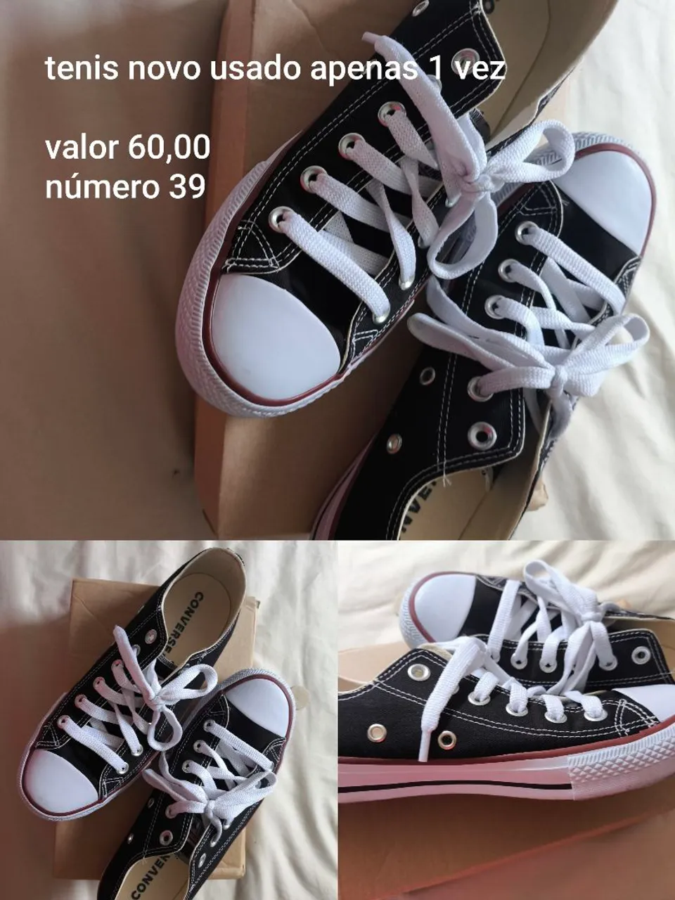 Tênis Converse All Star Preto - Número 39