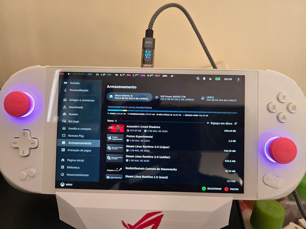 Ayaneo Geek 1S 1200p 32GB RAM, 1 TB de SSD + Acessórios<br> - Foto 3