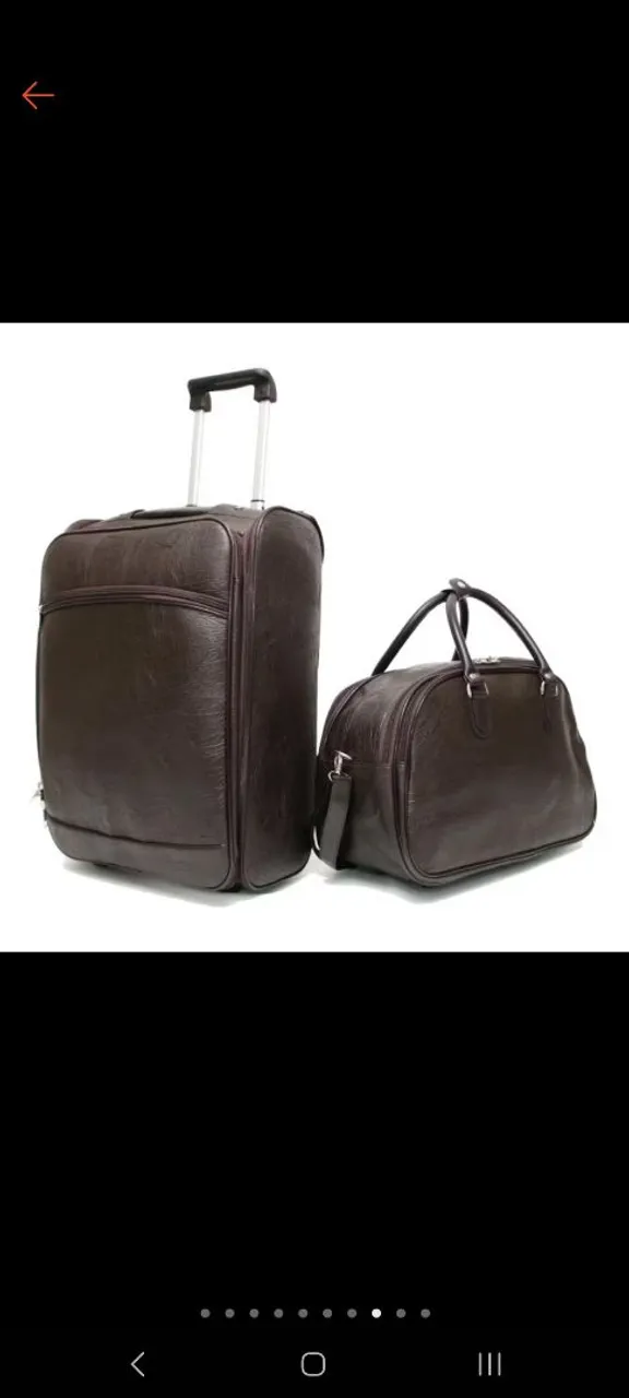 Conjunto de malas de viagem marrom café, mala de bordo 10kg.