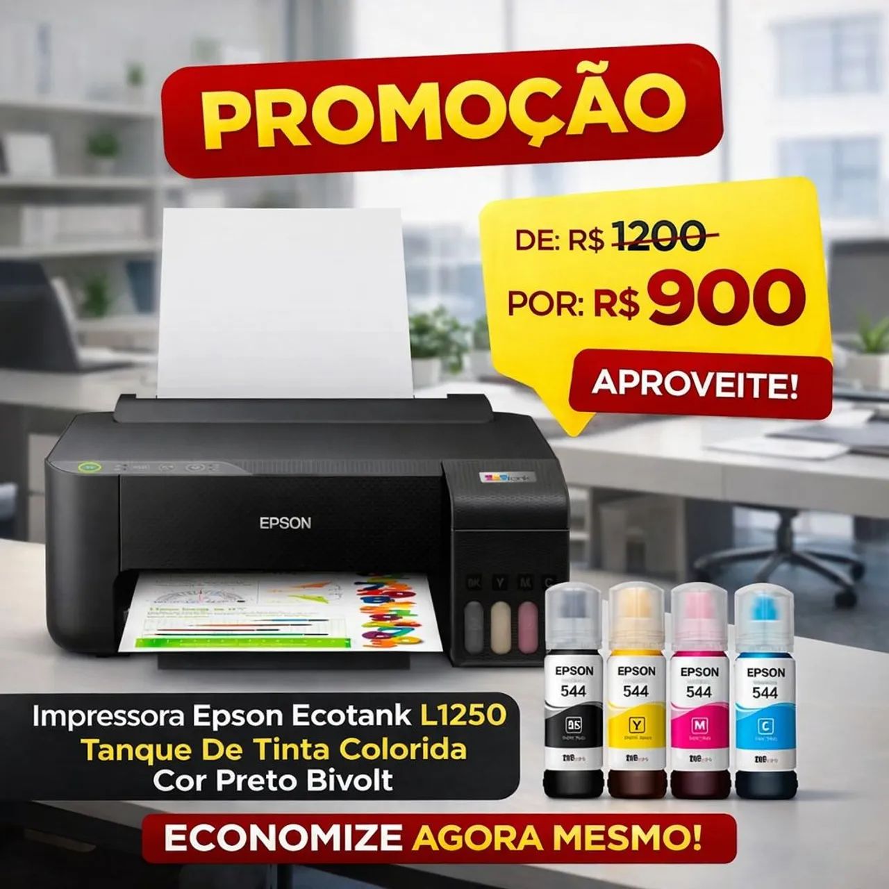 Impressora Epson Ecotank L3250 com Tanque de Tinta