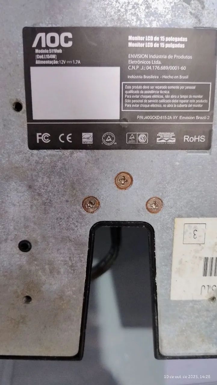 Monitor LCD vintage AOC 15 polegadas - Foto 5
