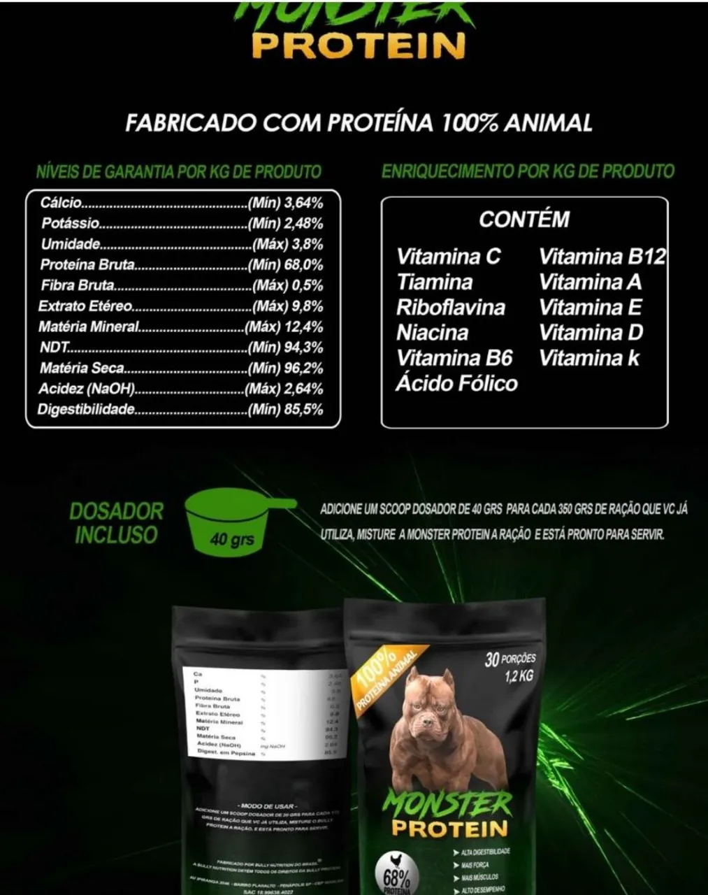 Monster Protein - Suplemento para cães