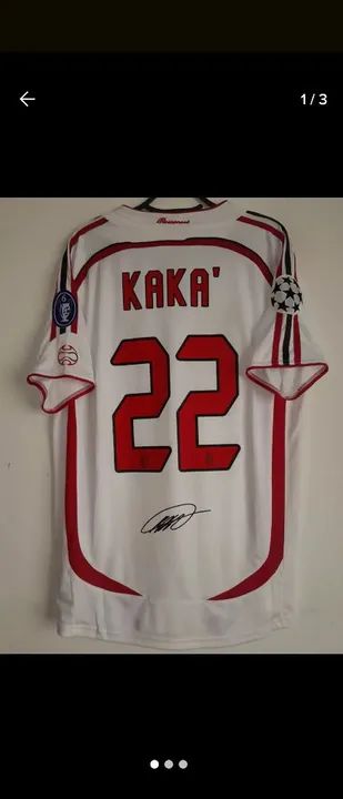 Camisa Milan Final Champions 2007 #22 Kaká Autografada Certificada