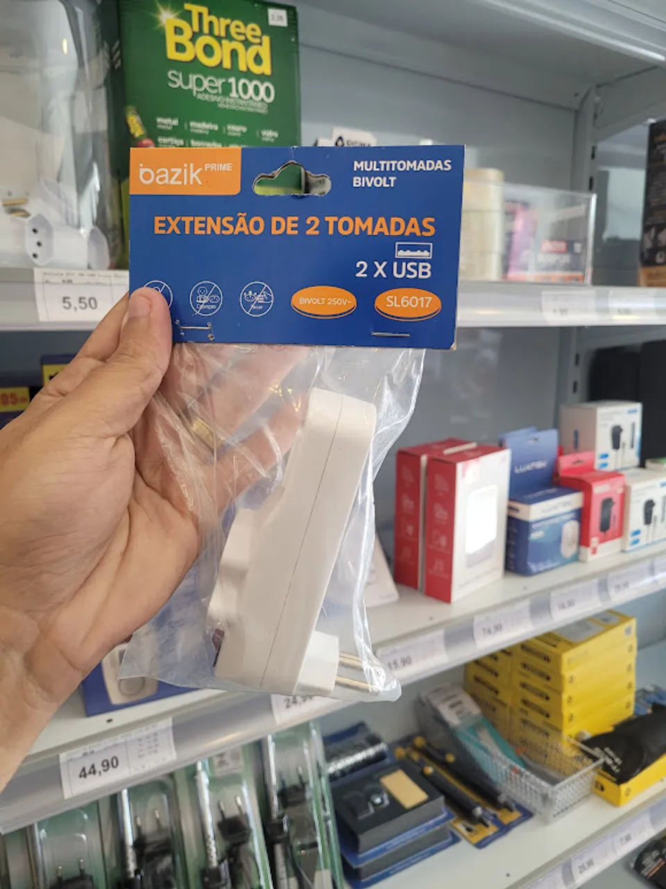 Adaptador Tomada Múltiplo 2T + 2 USB inova sl6017 benjamim tê