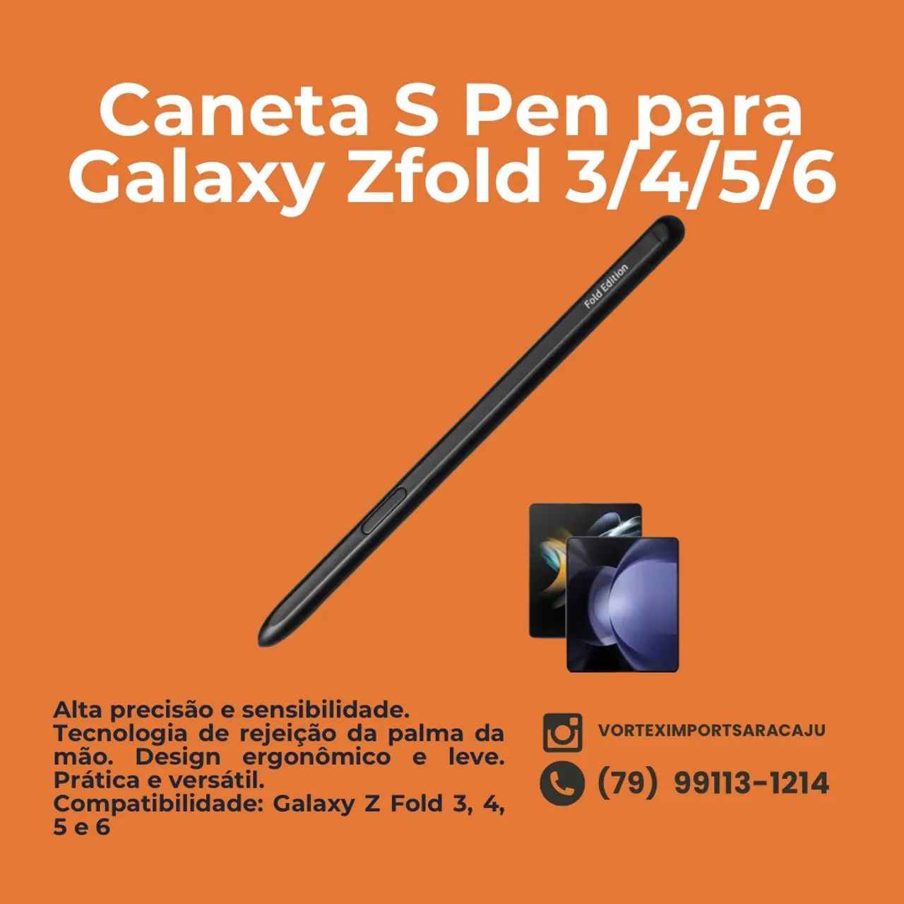 Caneta Stylus Touch Galaxy Z Fold 3 4 5 6 - Alta Precisão e Conforto