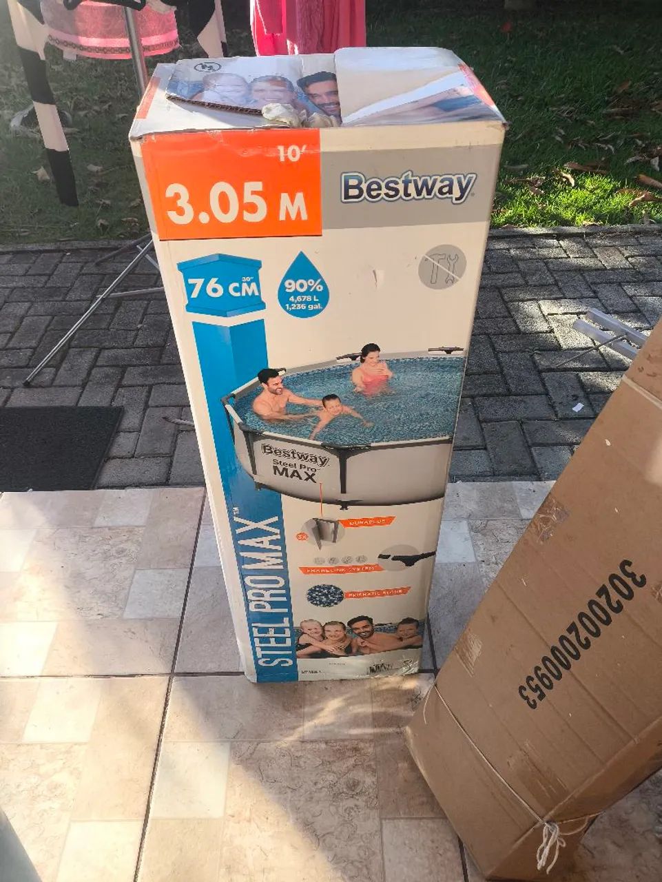 Piscina de plástico completa. Capa e bomba  - Foto 3