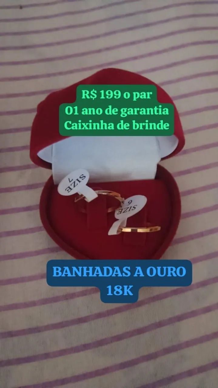 Alianças de Casamento Douradas - FRETE GRÁTIS  - Foto 2