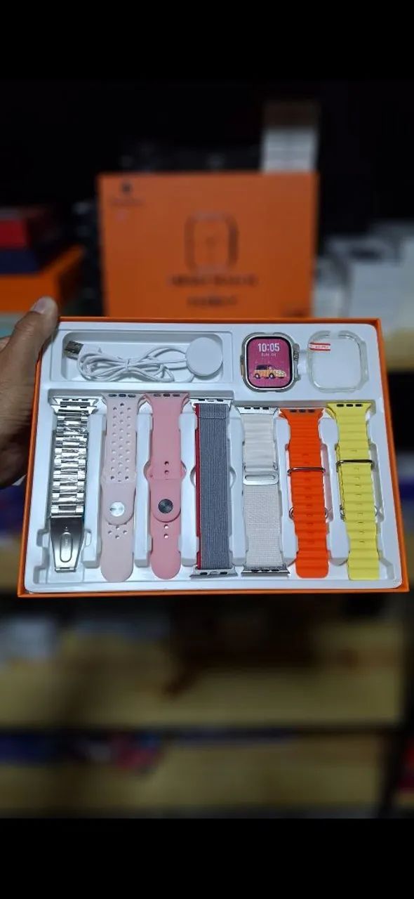 Smartwatch s100 Completo 7 em 1 kit 7 Pulseiras