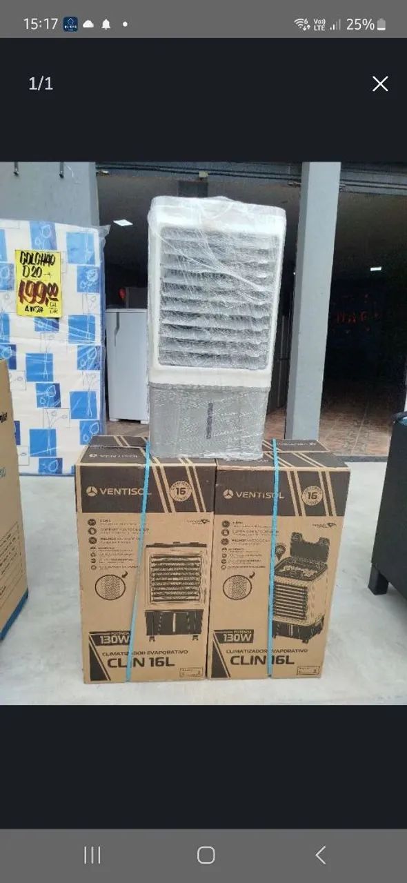 Climatizador Evaporativo Ventisol 16L 130W - Novo