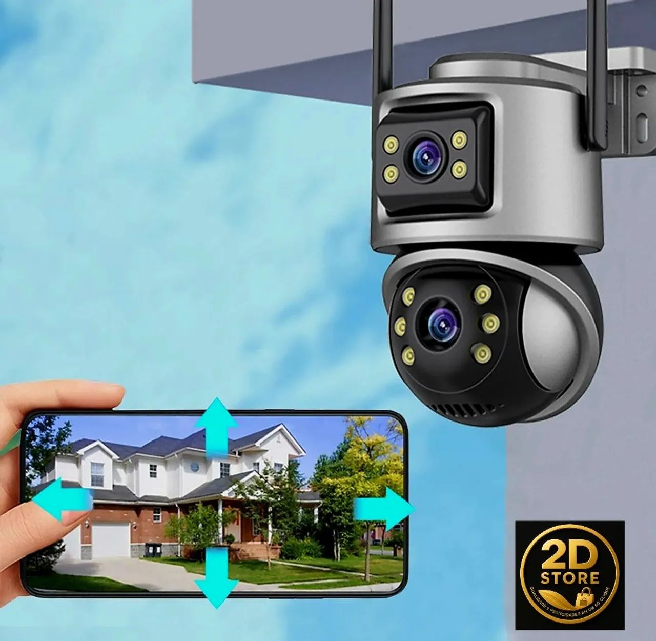 Câmera de Segurança Externa com Controle Remoto