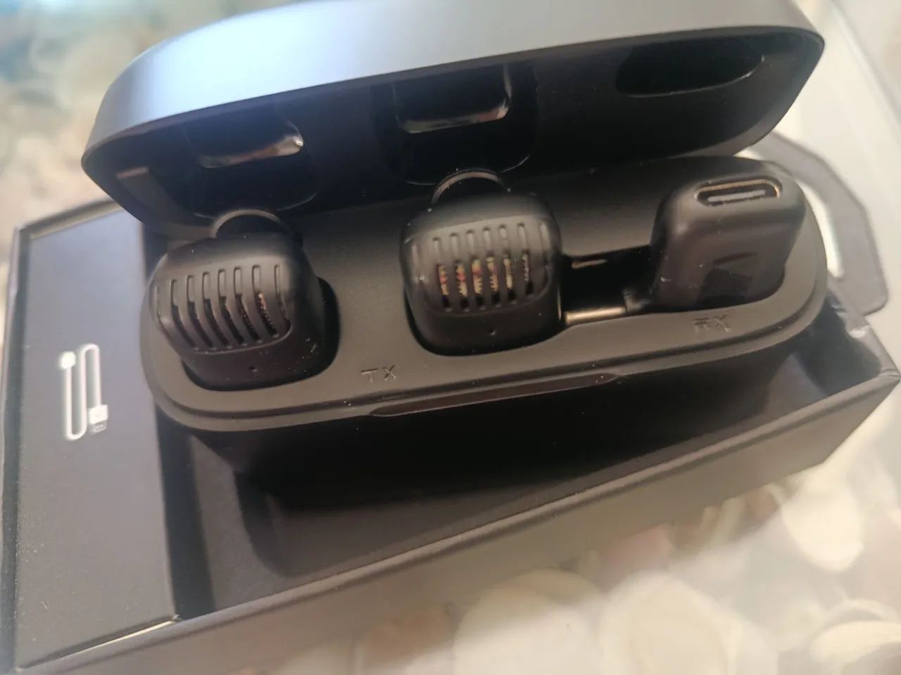 2 microfones mais adptador tipo C Android com powerbank - Foto 3
