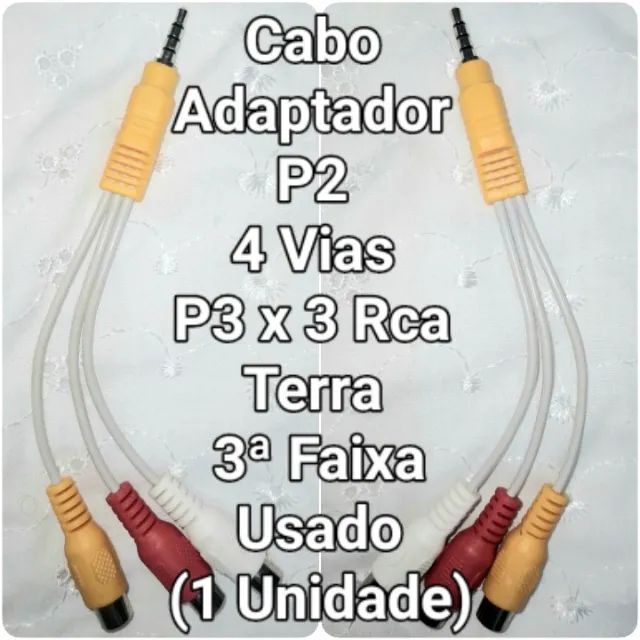 Cabo Adaptador P2 4 Vias P3x3RCA Usado