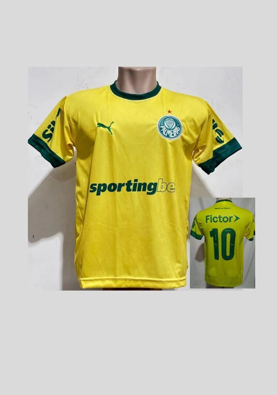Camisa do palmeira Amarela