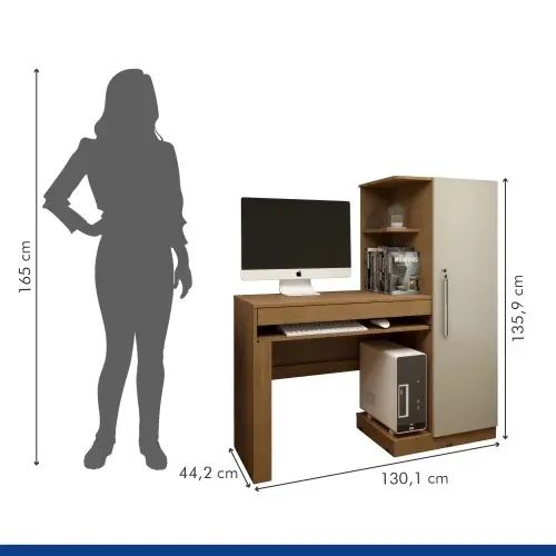 Escrivaninha com Armário Integrado - Perfeito Home Office - Foto 3