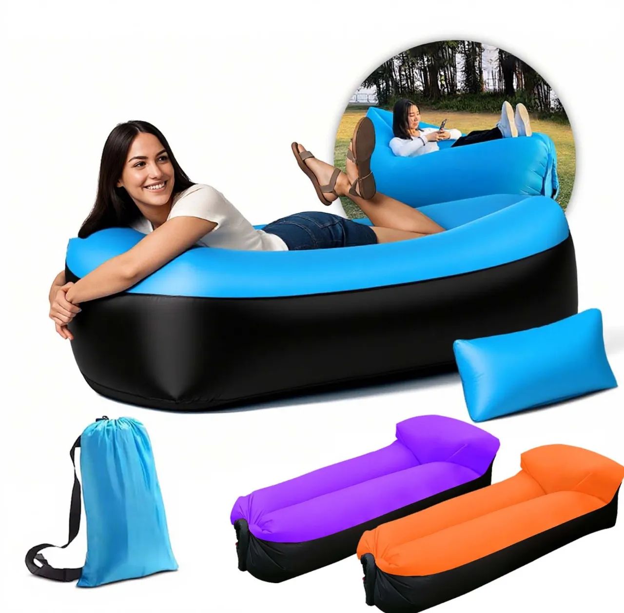 Sofá inflável praia camping  - Foto 3