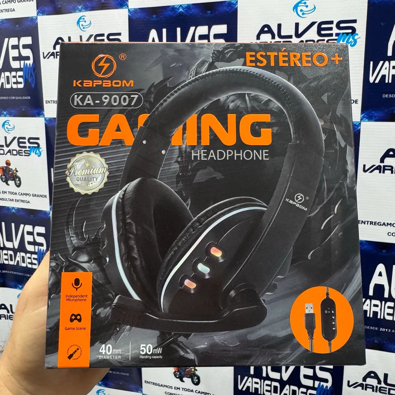 Fone gamer USB com Led 