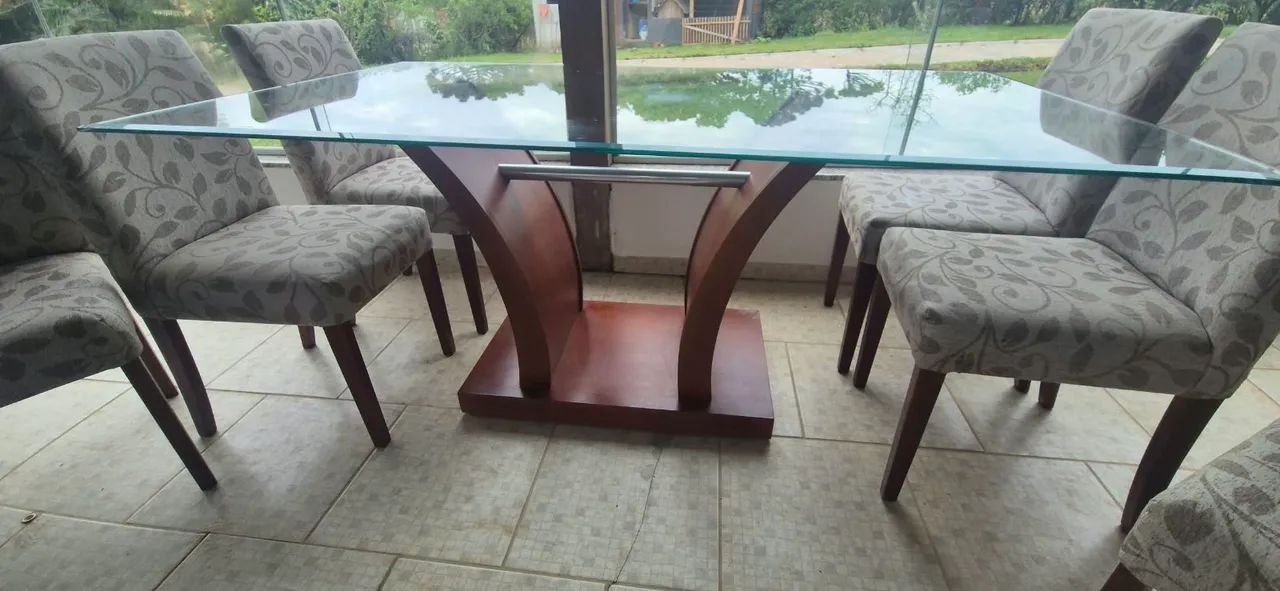 Mesa de Vidro + 6 Cadeiras Otimo Estado - Foto 3