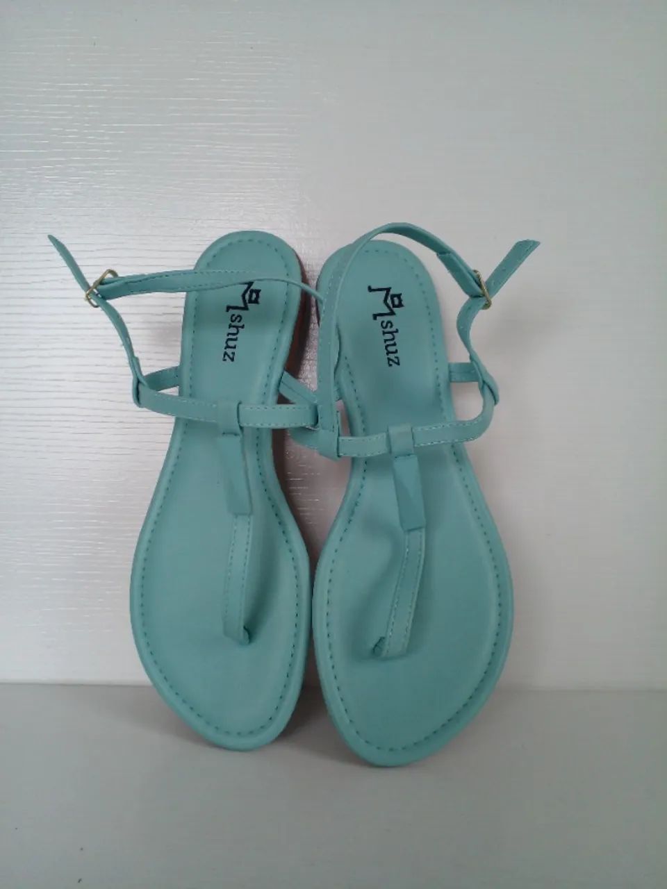 Sandália azul turquesa Mshuz - Foto 2