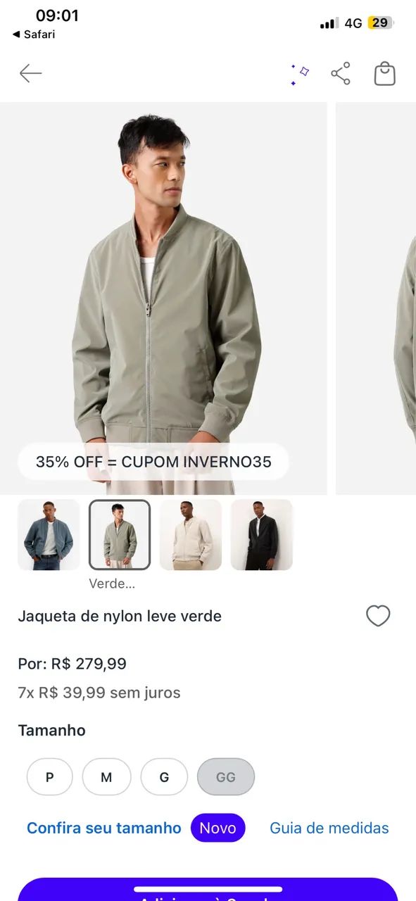 Jaqueta de nylon verde  - Foto 2